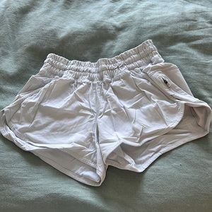 Women’s white LuluLemon running shorts